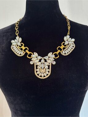 Plunder Charlotte Statement Necklace Regencycore Old Money Glam Crystal